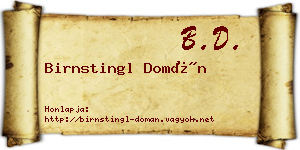 Birnstingl Domán névjegykártya
